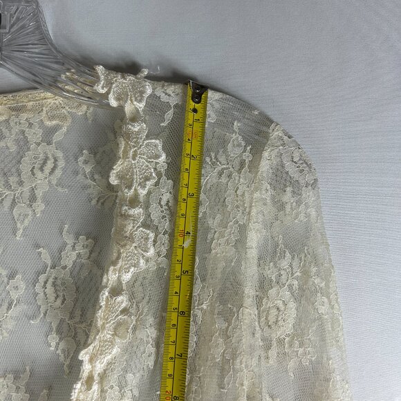 Ladies drop waist dress buttercream medium maxi lace sheer whimsy capsule fairy - Picture 7 of 13